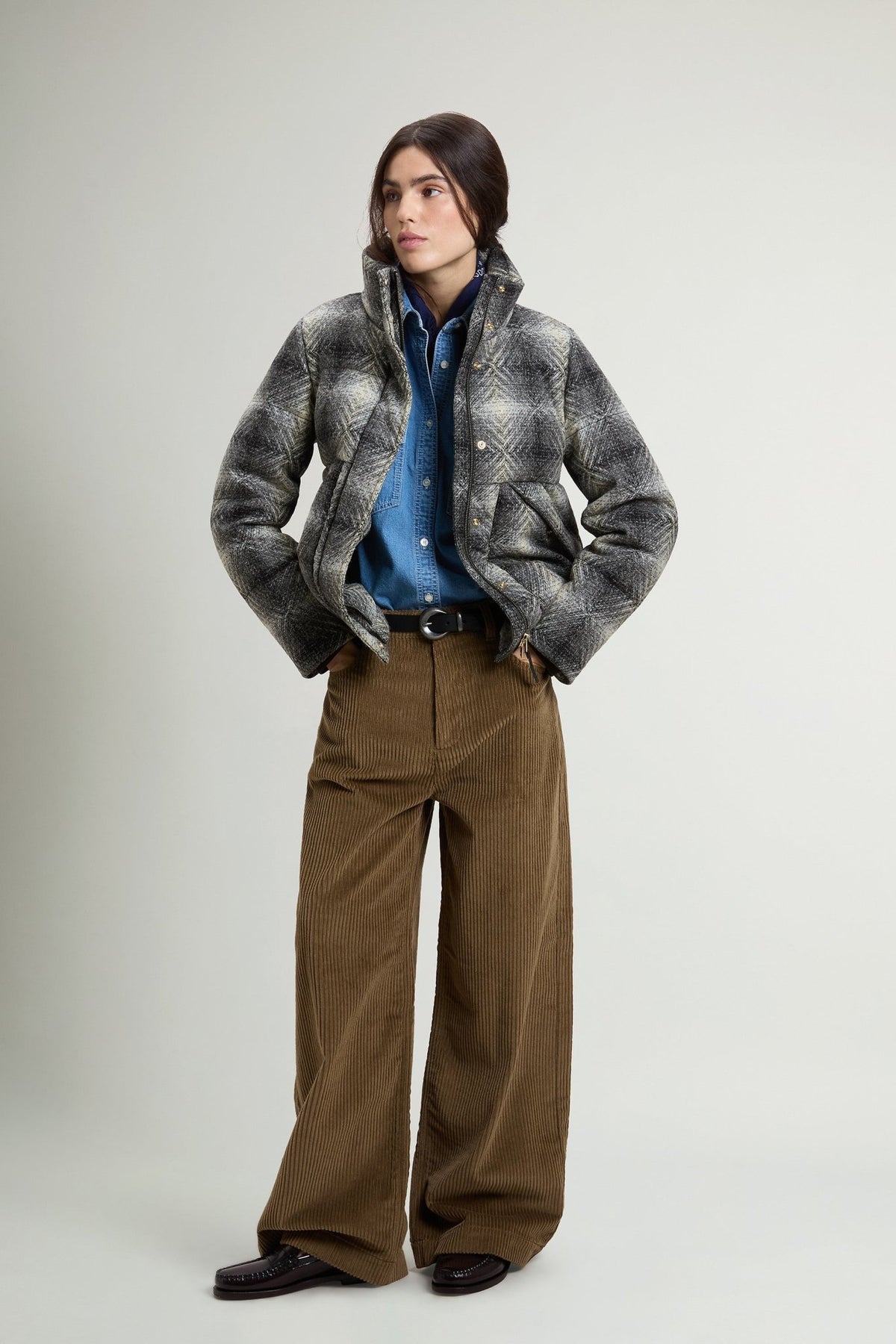 Puffer Jacket in Pure Virgin Wool with Aztec Pattern - woolrich-us - Outerwear