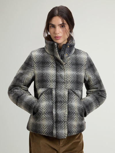 Puffer Jacket in Pure Virgin Wool with Aztec Pattern - woolrich-us - Outerwear