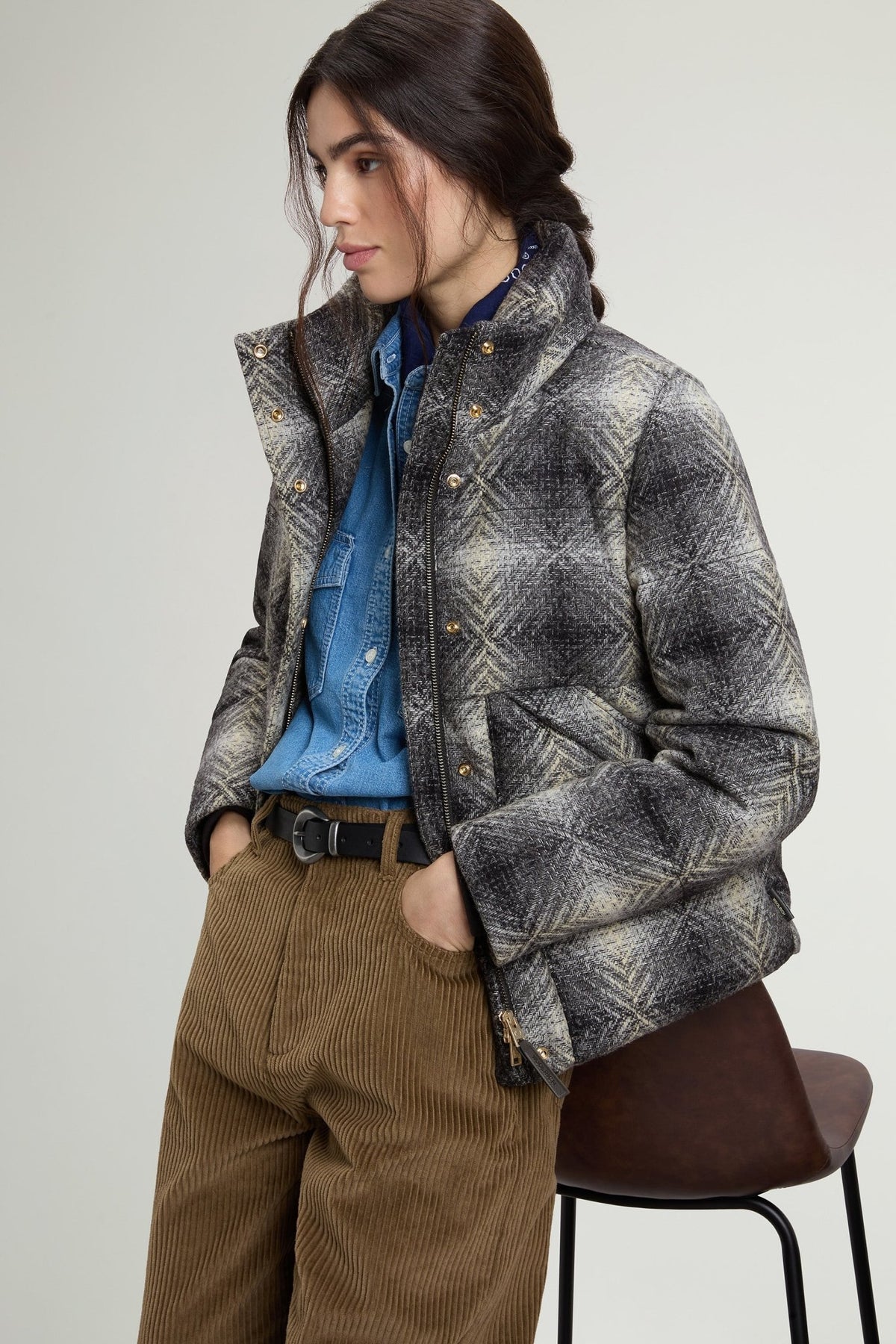 Puffer Jacket in Pure Virgin Wool with Aztec Pattern - woolrich-us - Outerwear