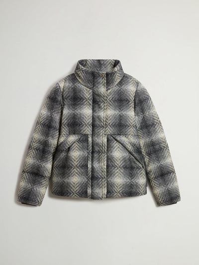 Puffer Jacket in Pure Virgin Wool with Aztec Pattern - woolrich-us - Outerwear