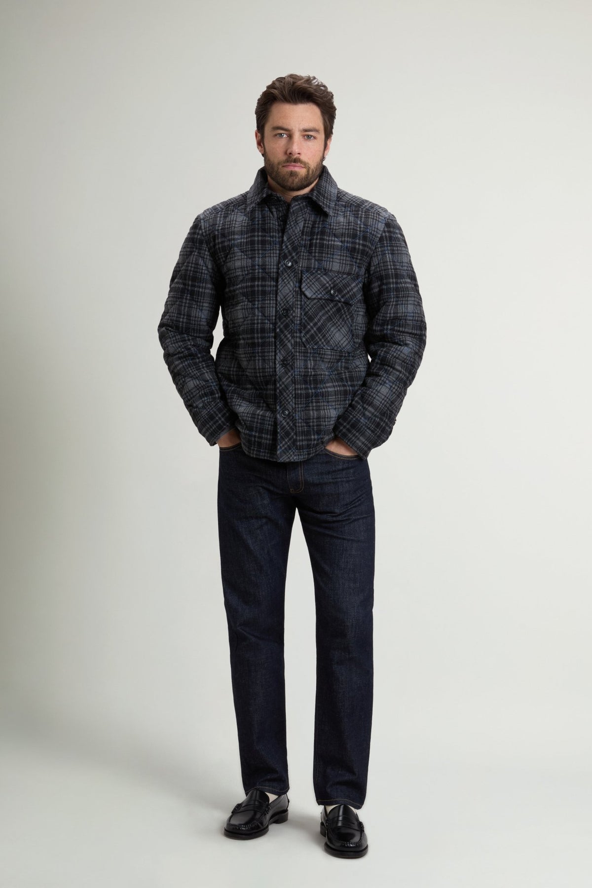 Wool Check Diamond Shirt Jacket - woolrich-usClothing