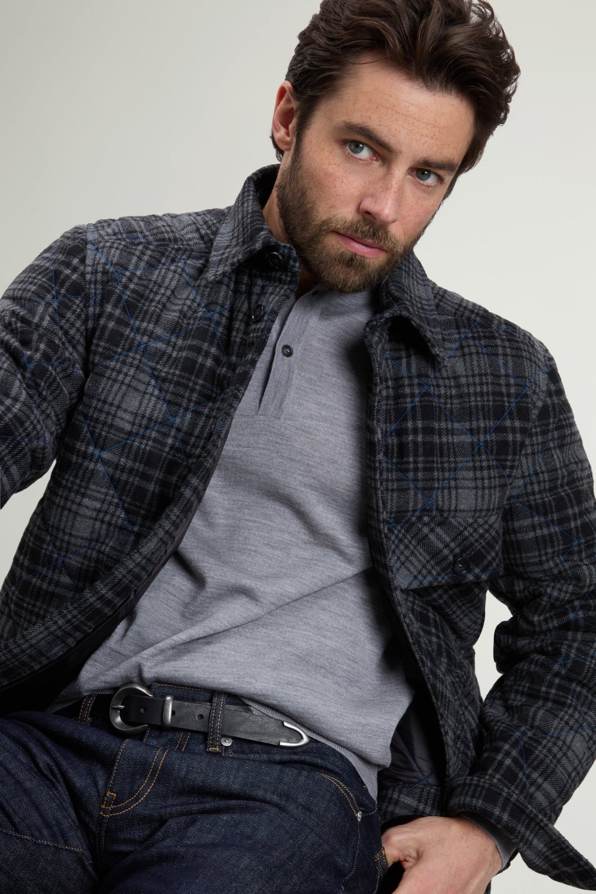 Wool Check Diamond Shirt Jacket - woolrich-usClothing