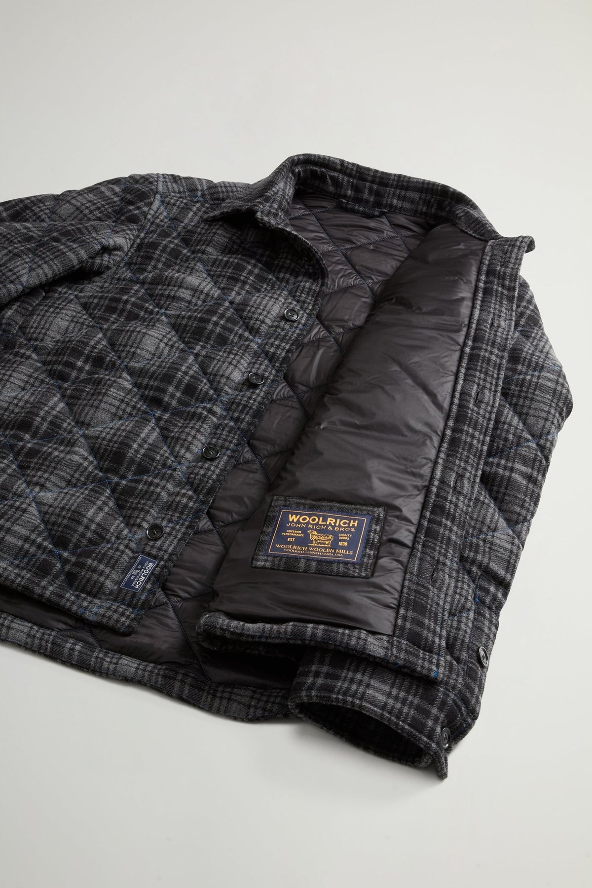 Wool Check Diamond Shirt Jacket - woolrich-usClothing