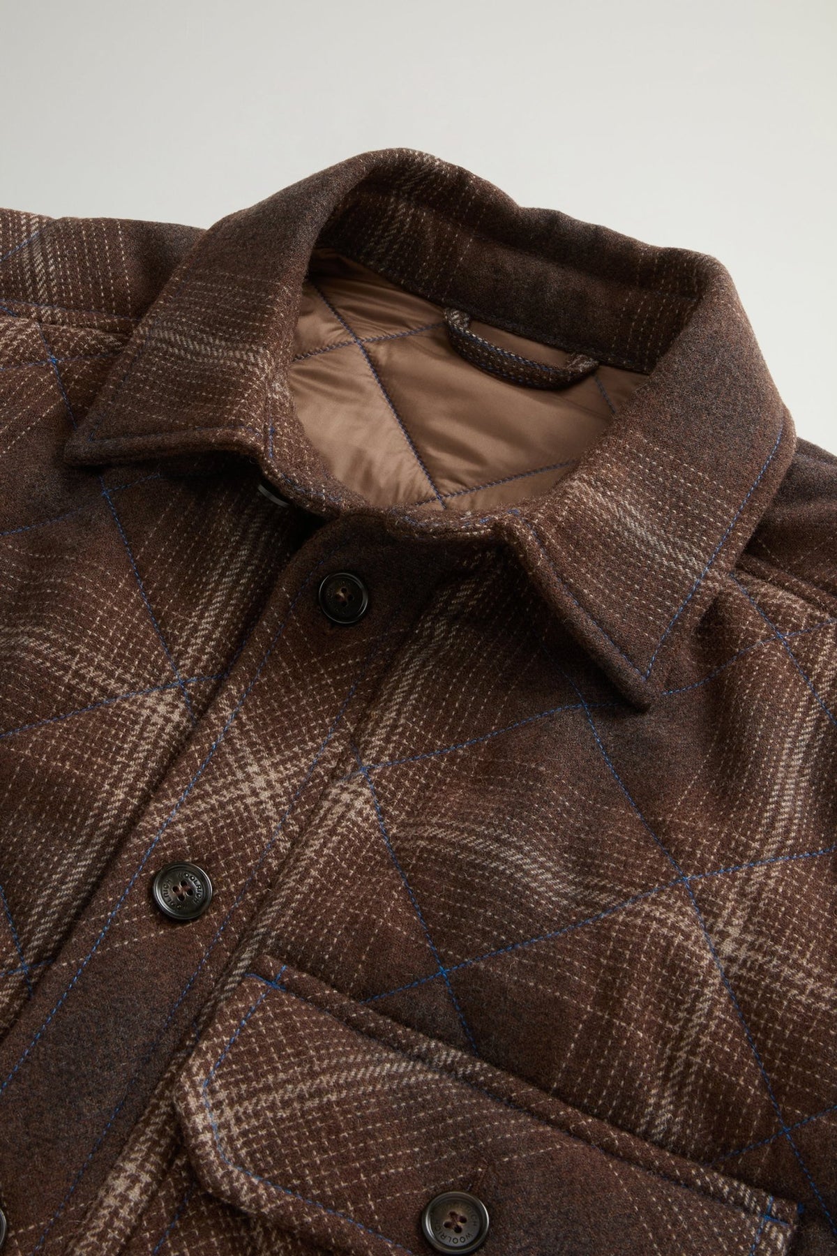 Wool Check Diamond Shirt Jacket - woolrich-usClothing
