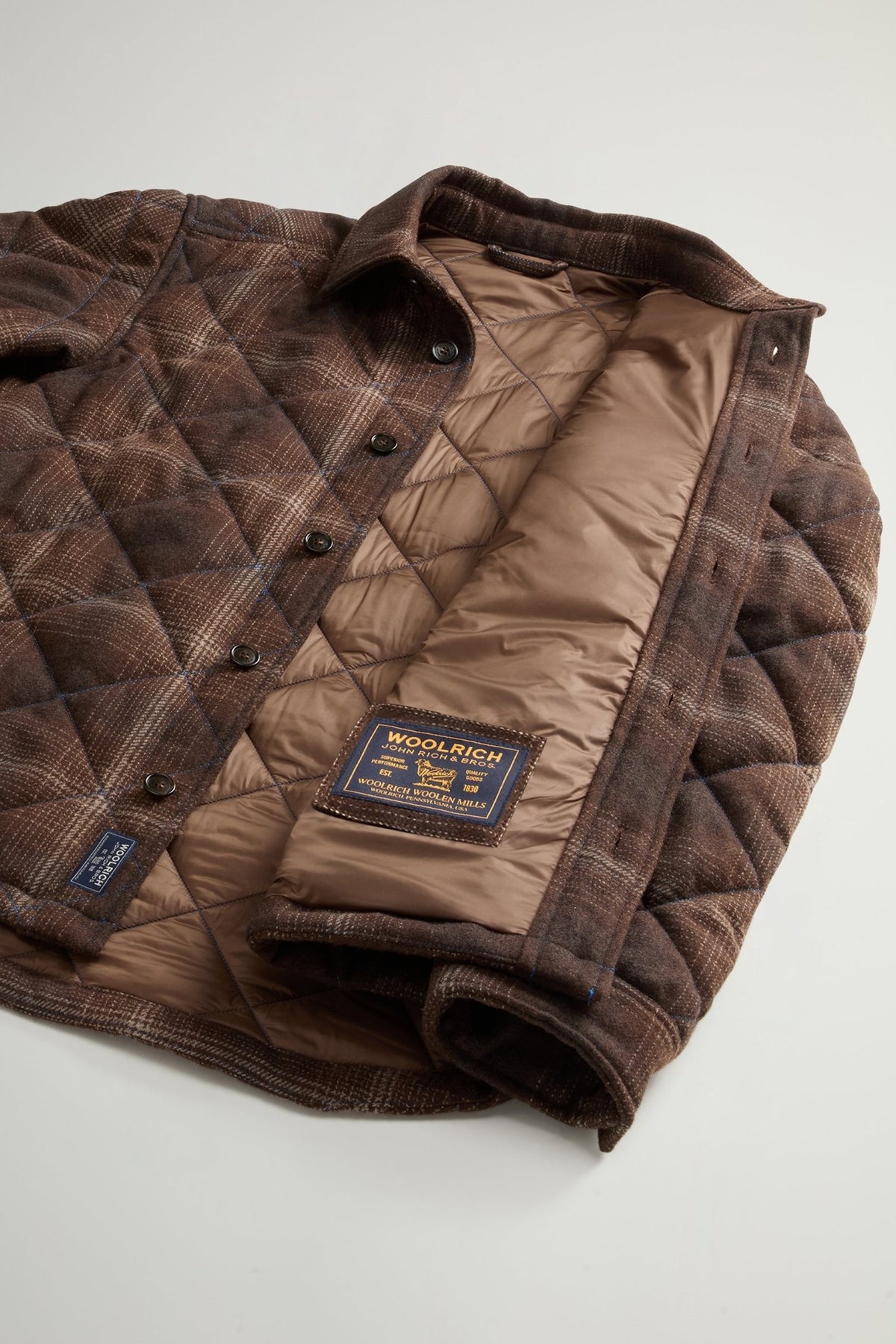 Wool Check Diamond Shirt Jacket - woolrich-usClothing
