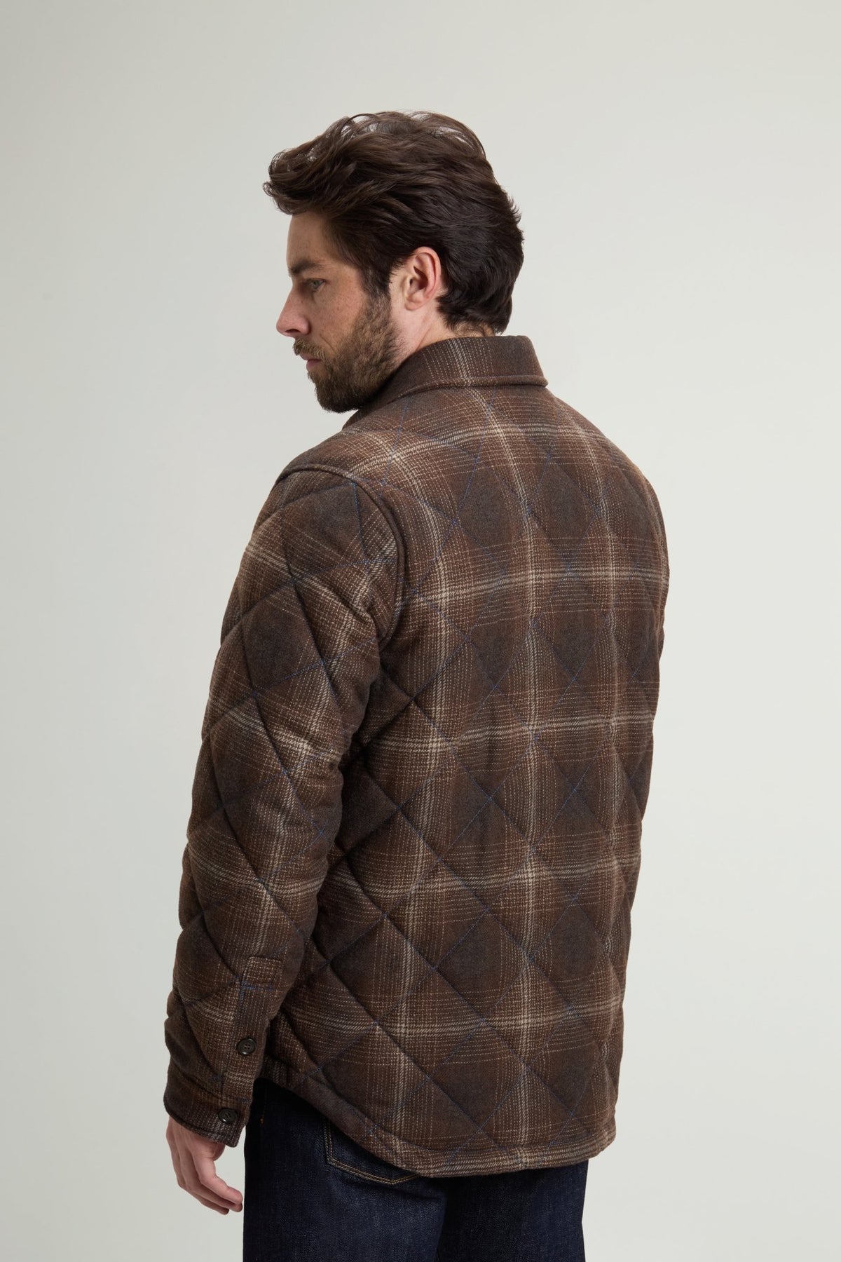 Wool Check Diamond Shirt Jacket - woolrich-usClothing